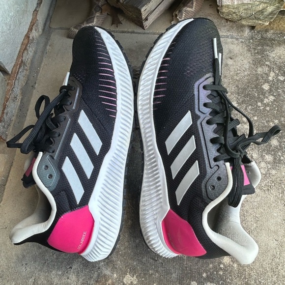 Adidas Solar Ride Core Black Real Magenta Sneakers with Breathable Mesh Sz-8.5.P - Picture 3 of 12